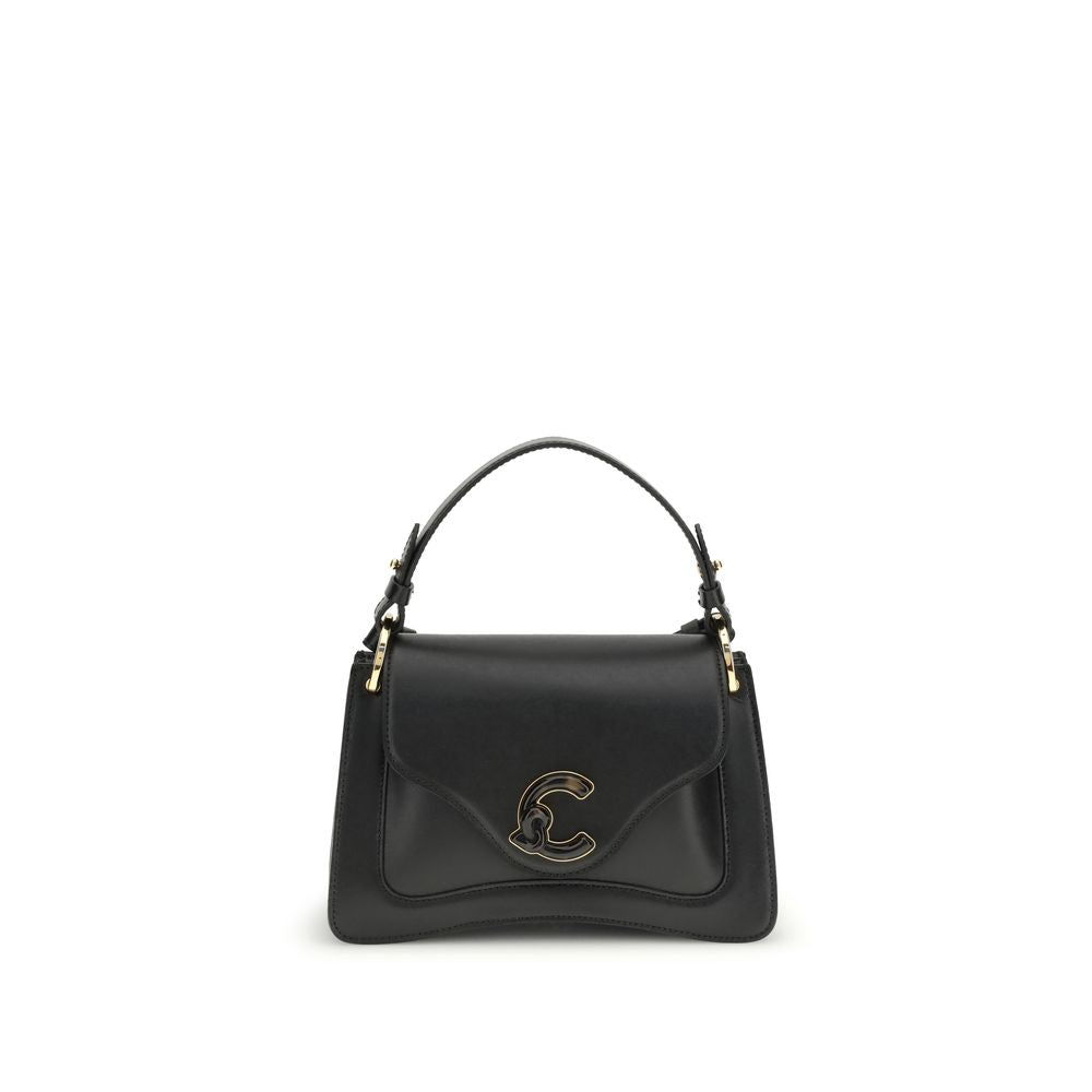 Coccinelle C-Me Borsa a Mano Media in Pelle Liscia Nera (Tarta)