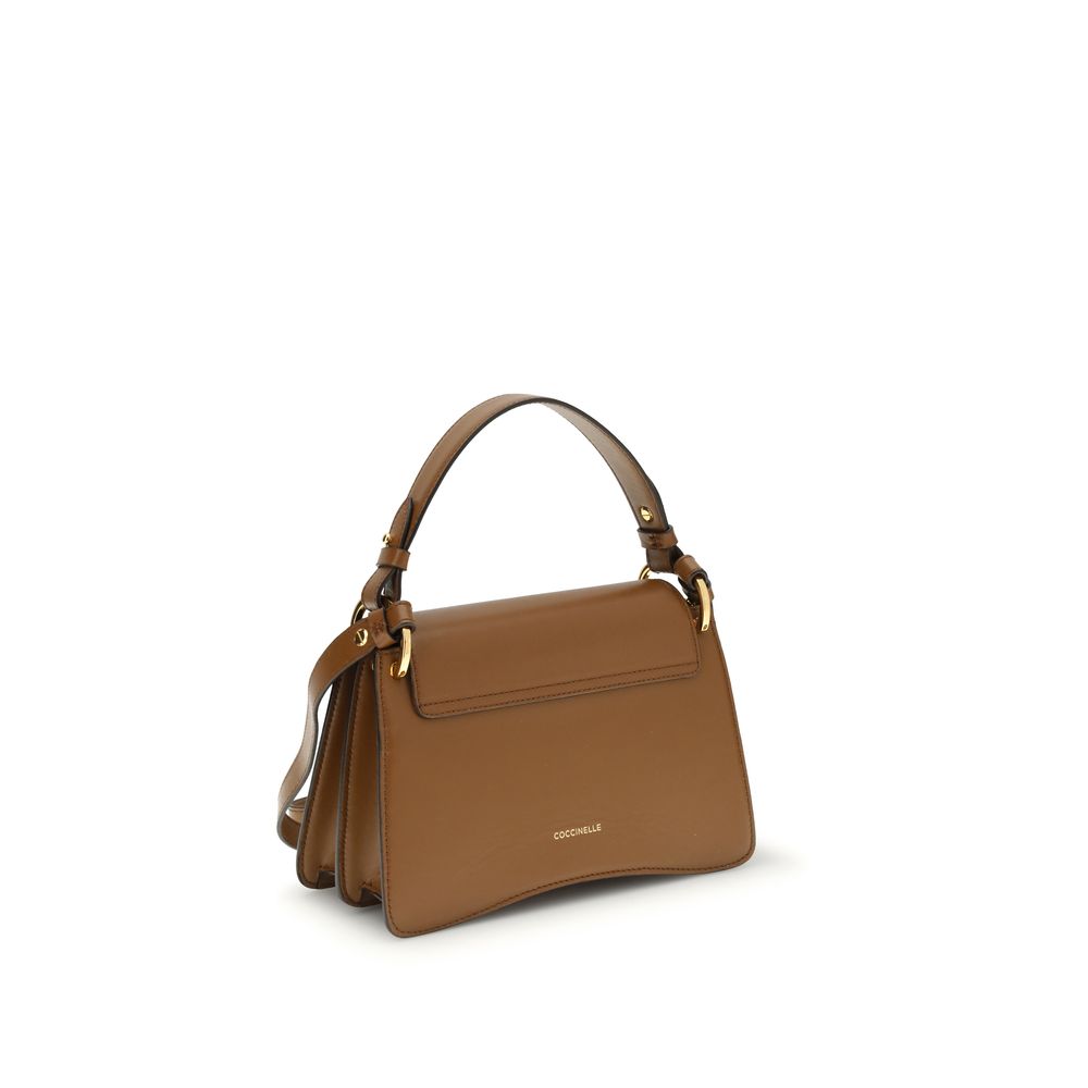 Coccinelle C-Me Borsa a Mano Piccola in Pelle Liscia Marrone