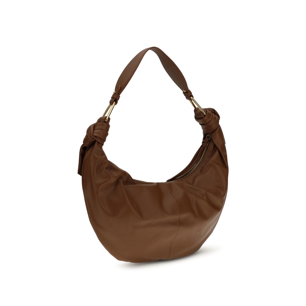 Coccinelle Furoshiki Borsa a Spalla in Pelle Liscia Marrone