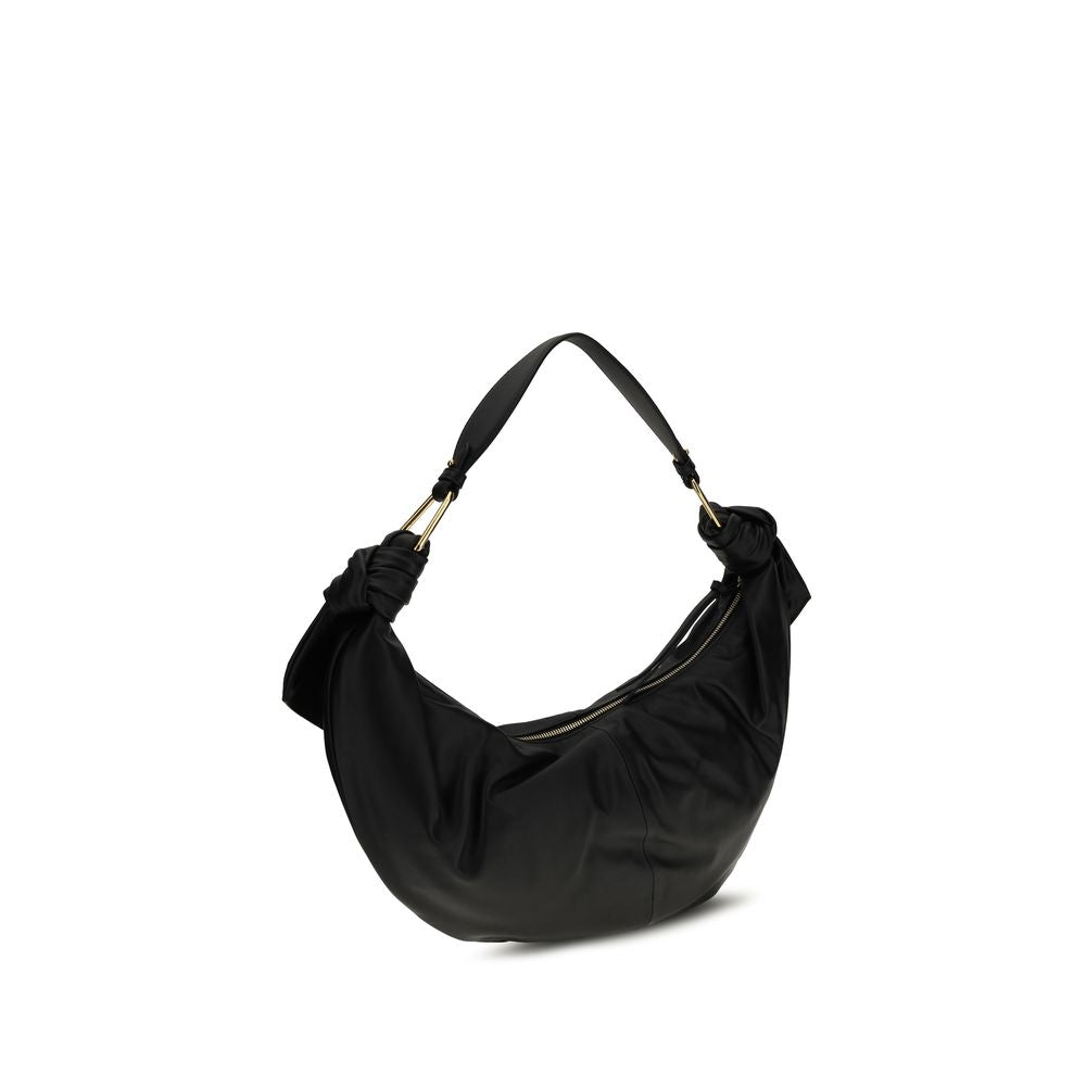 Coccinelle Furoshiki Borsa a Spalla in Pelle Liscia Nera