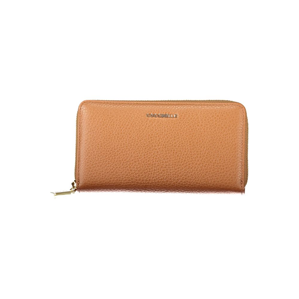 Coccinelle Metallic Soft Portafoglio Donna in Pelle Marrone Lucida