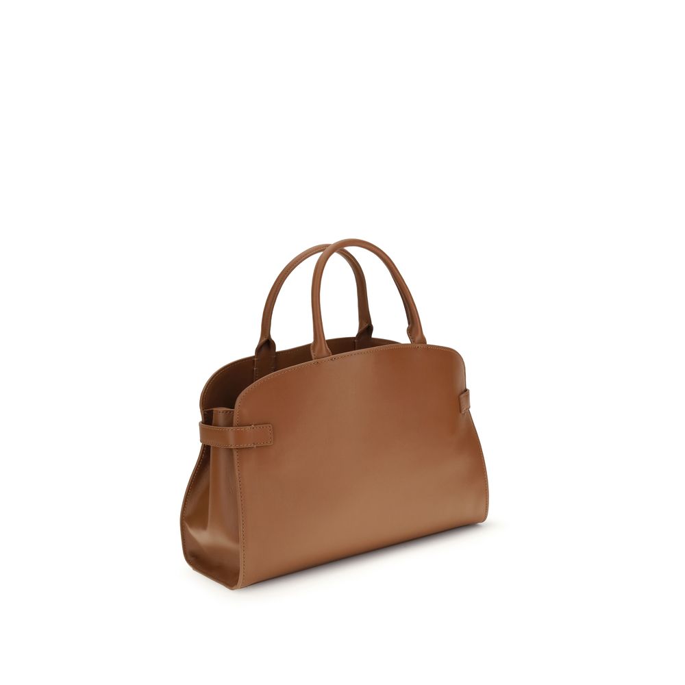 Coccinelle Sabine Borsa a Mano Media in Pelle Liscia Marrone