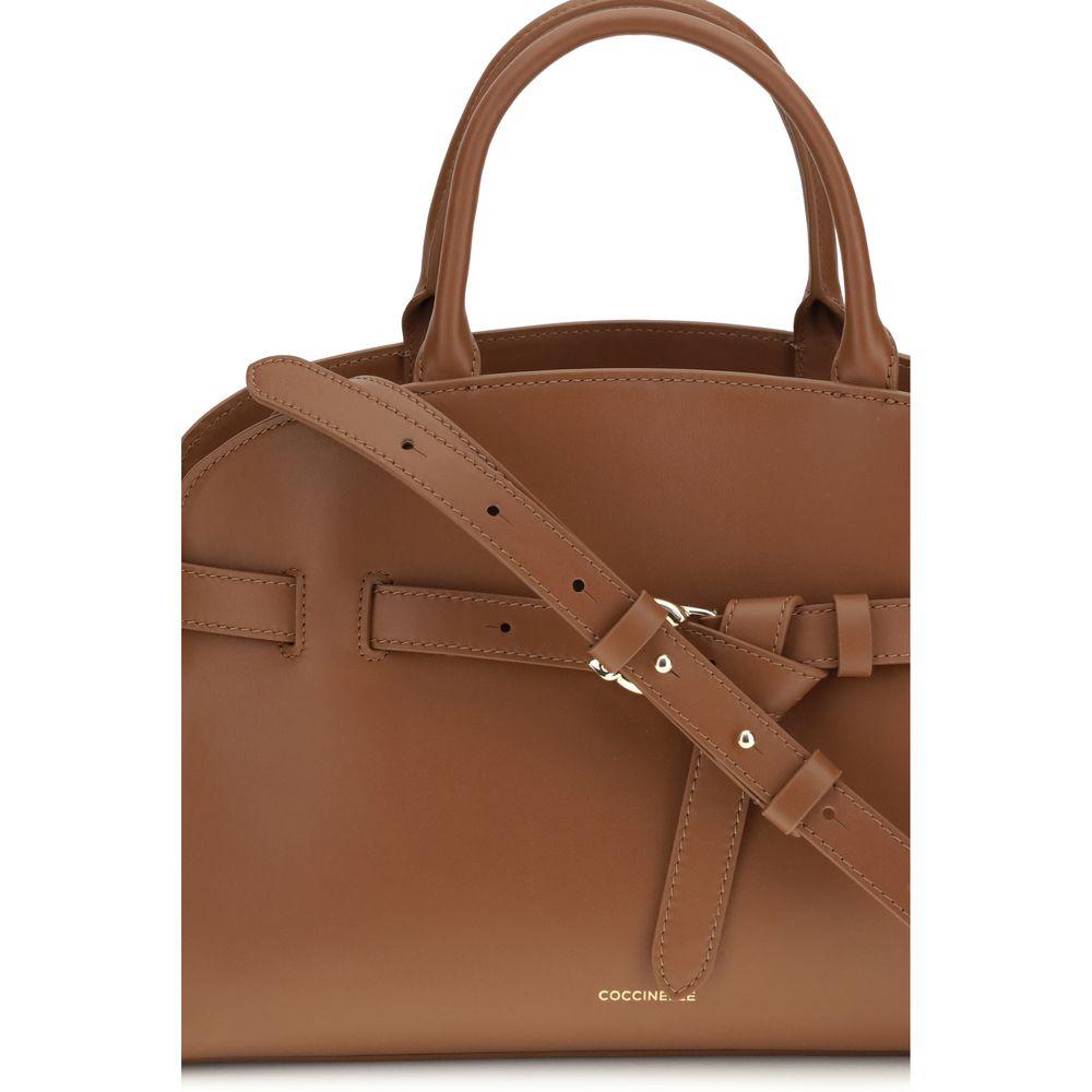 Coccinelle Sabine Borsa a Mano Media in Pelle Liscia Marrone
