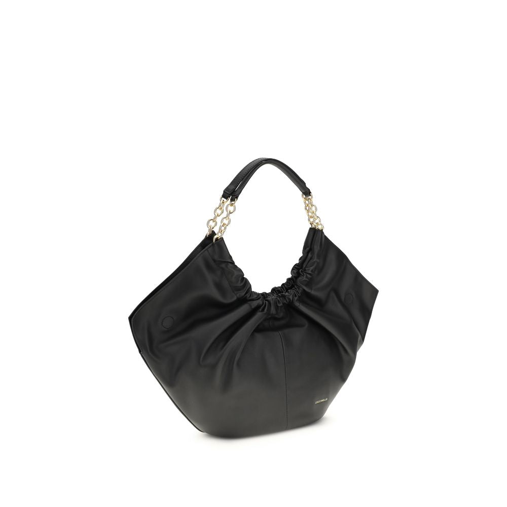 Coccinelle Smash Borsa a Spalla Media in Pelle Nera (Manico a Catena)