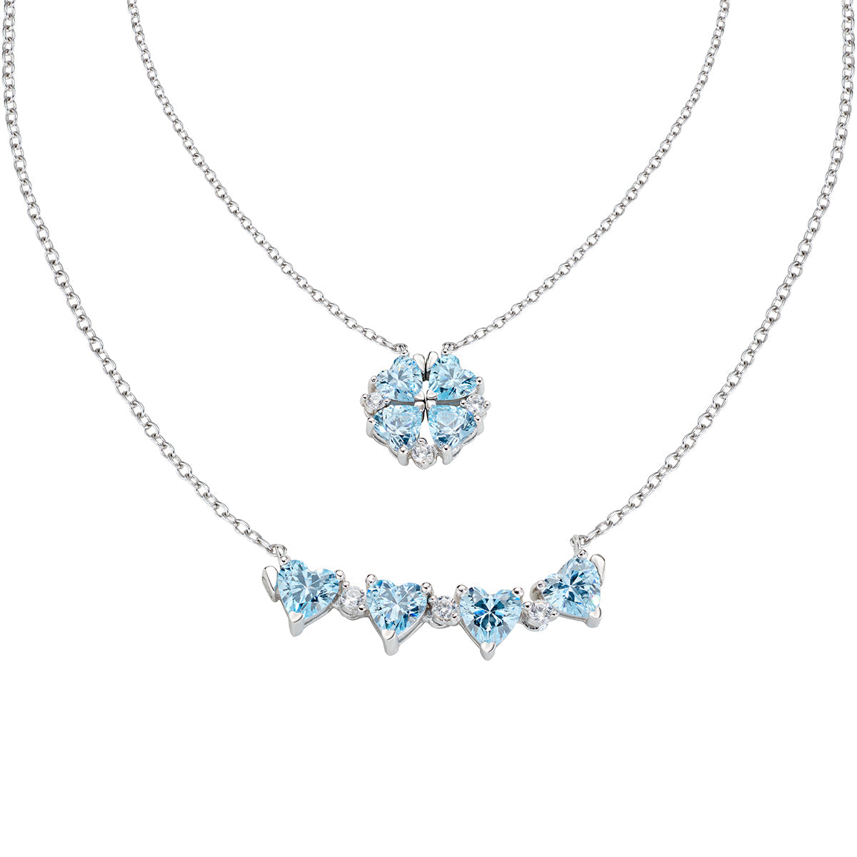 Amen Women's Four-Heart Necklace CLPMHBAC