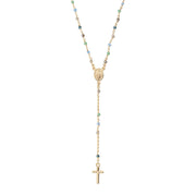 Amen Women's Rosary Necklace with Crystals CRO25GMUV4