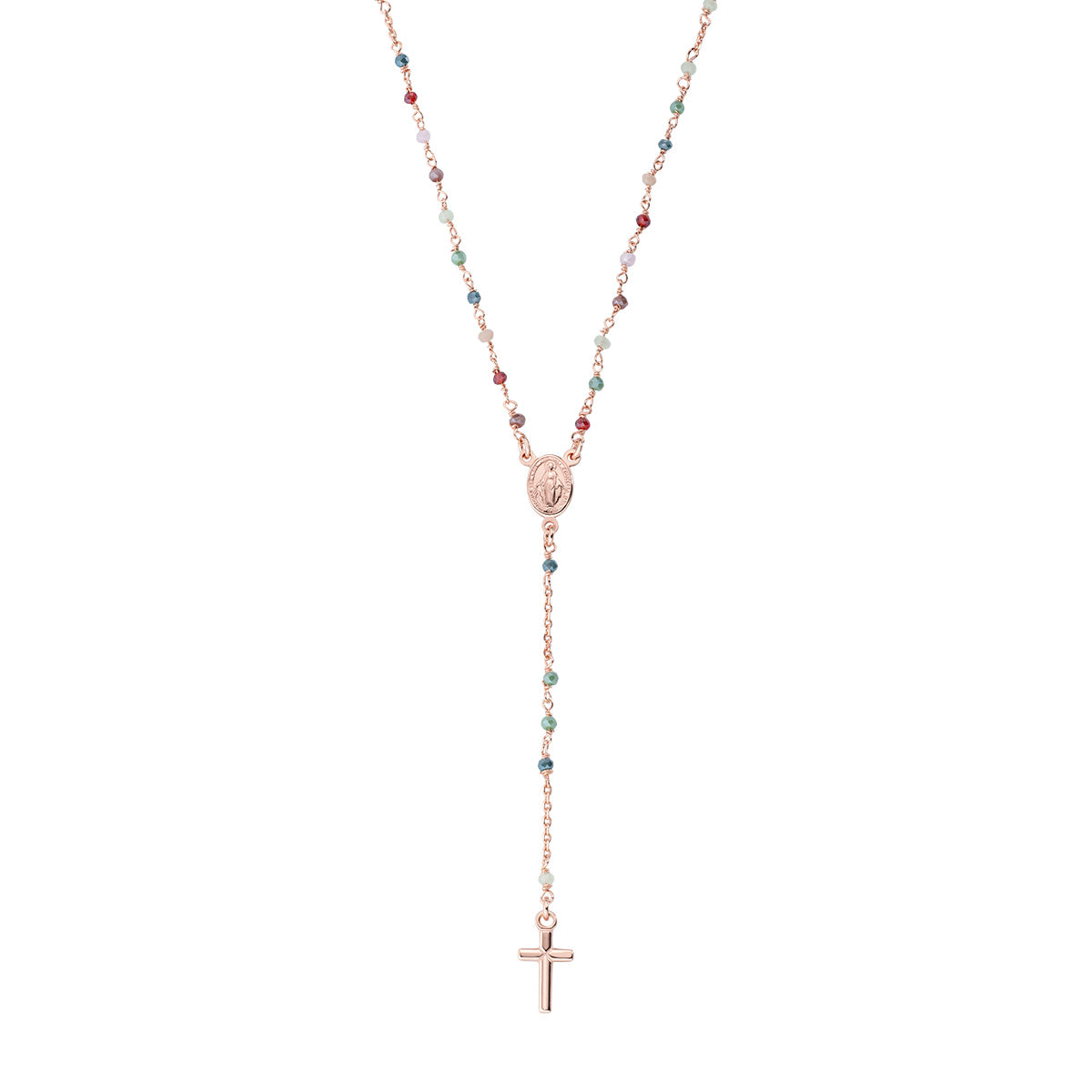 Amen Women's Rosary Necklace with Crystals CRO25RMU4