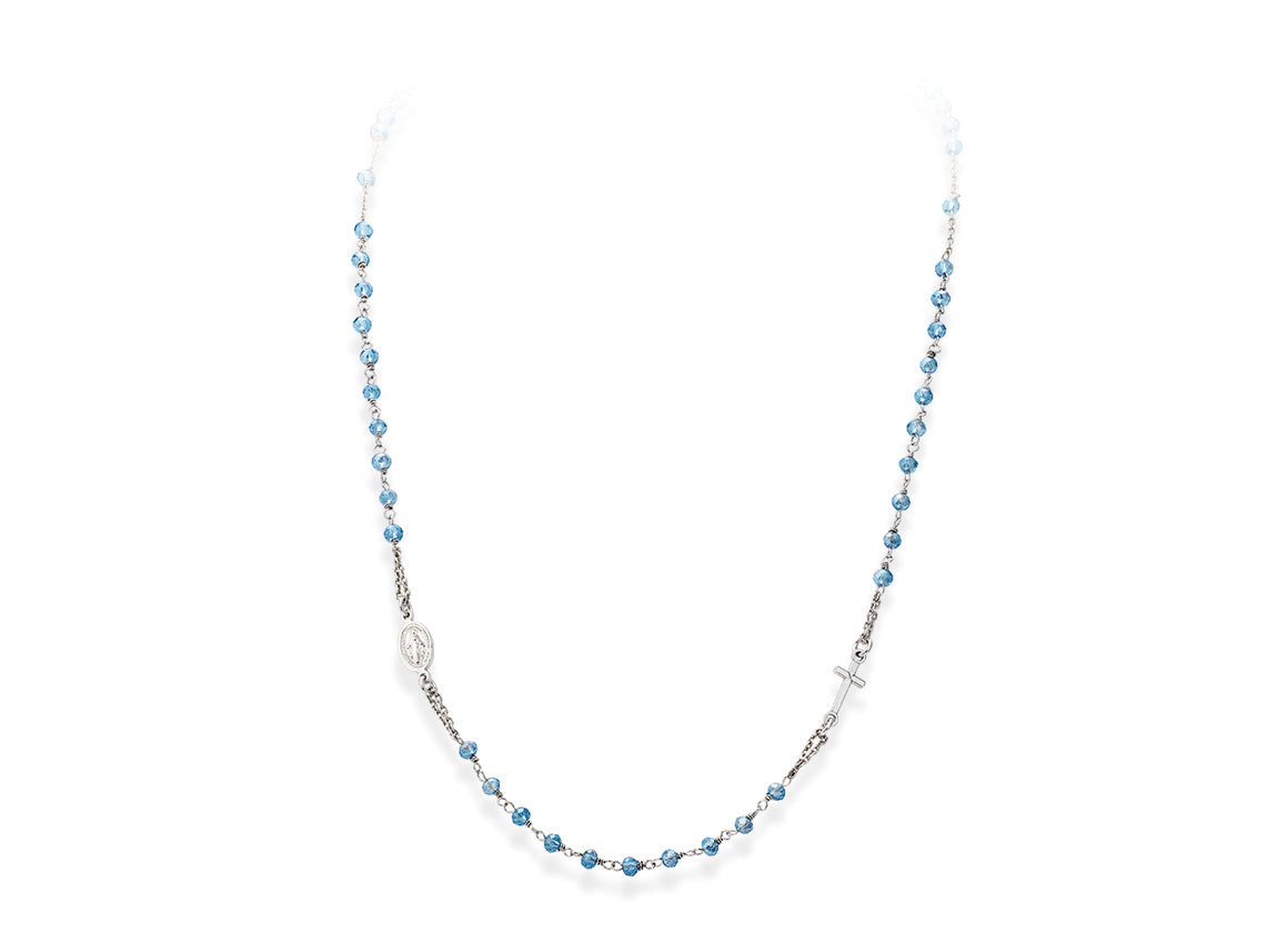 Amen Unisex Rosary Necklace with Crystals CROBC3