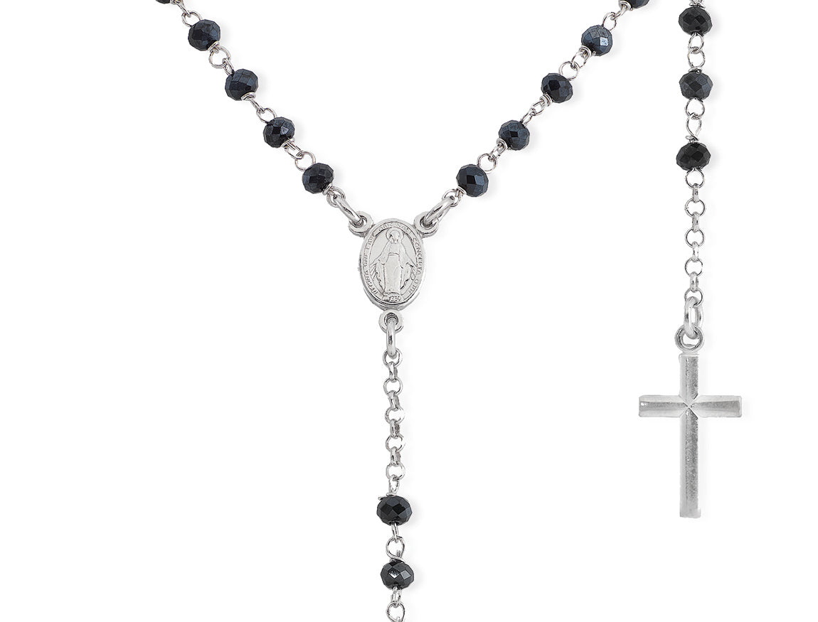 Amen Unisex Rosary Necklace with Crystals CROBG4
