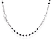 Amen Unisex Rosary Necklace with Crystals CROBN3