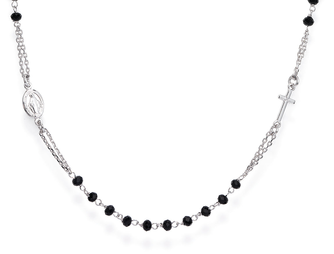 Amen Unisex Rosary Necklace with Crystals CROBN3