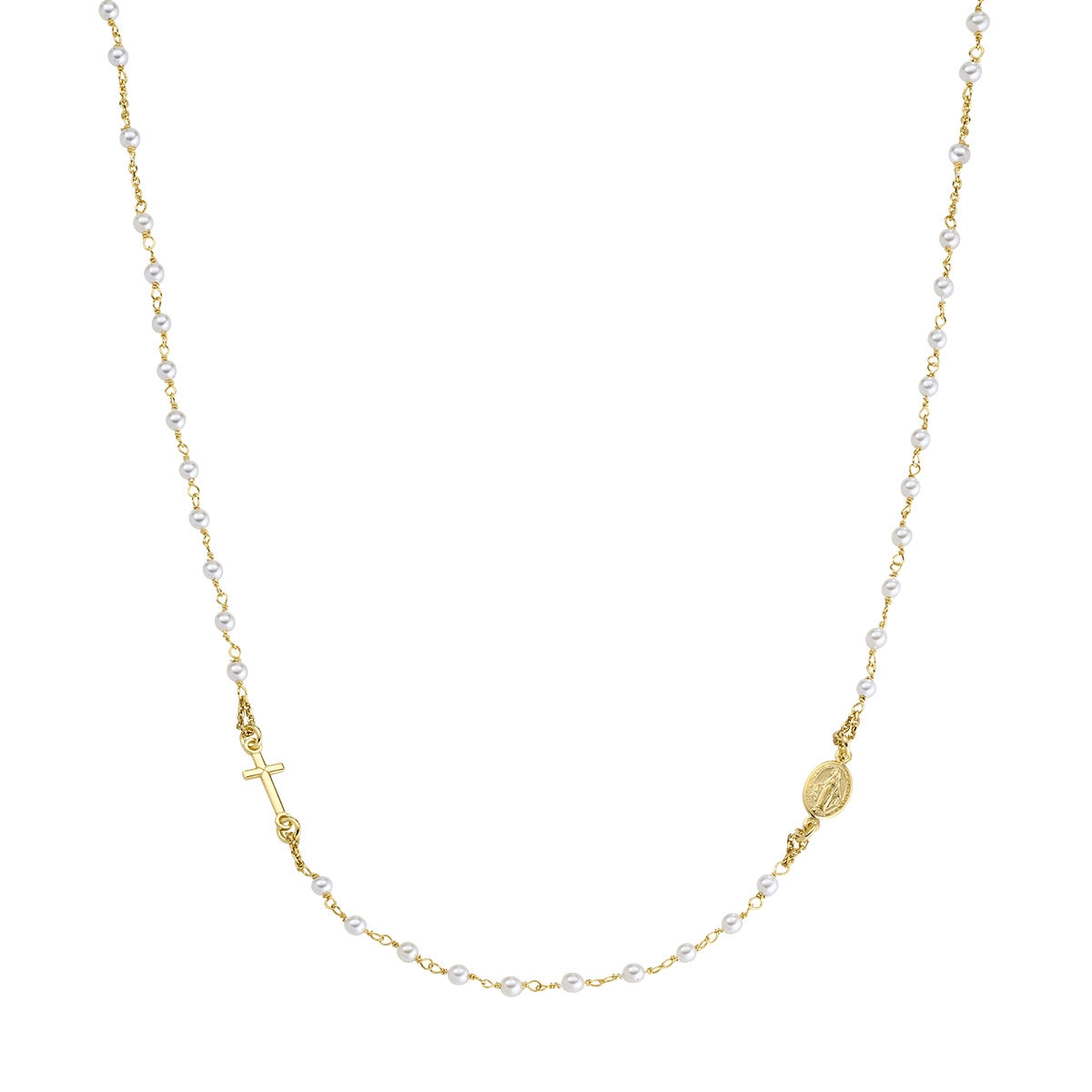Amen Unisex Rosary Necklace with CROGPSW3 Pearls