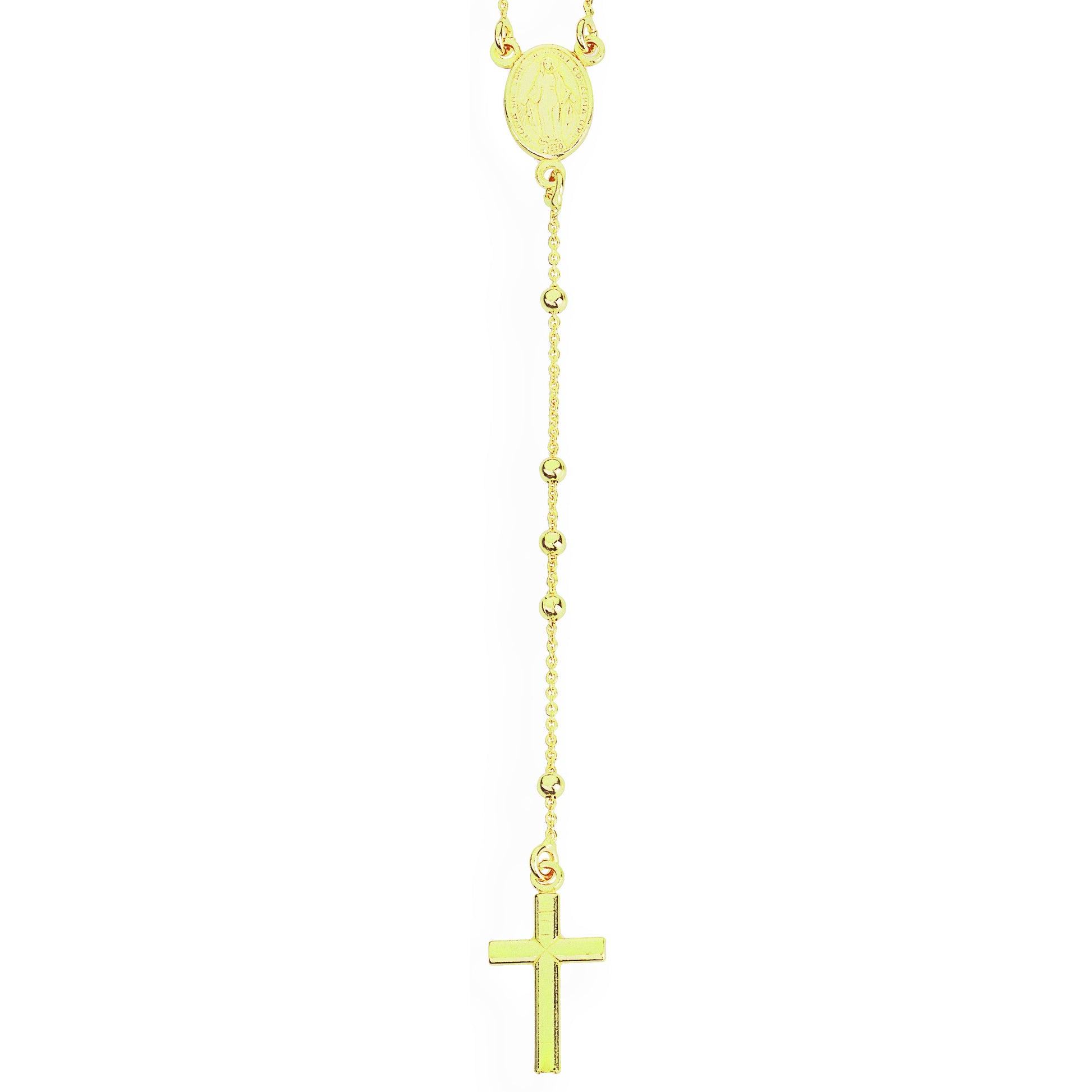 Amen Unisex Rosary Necklace in Silver CRO25G