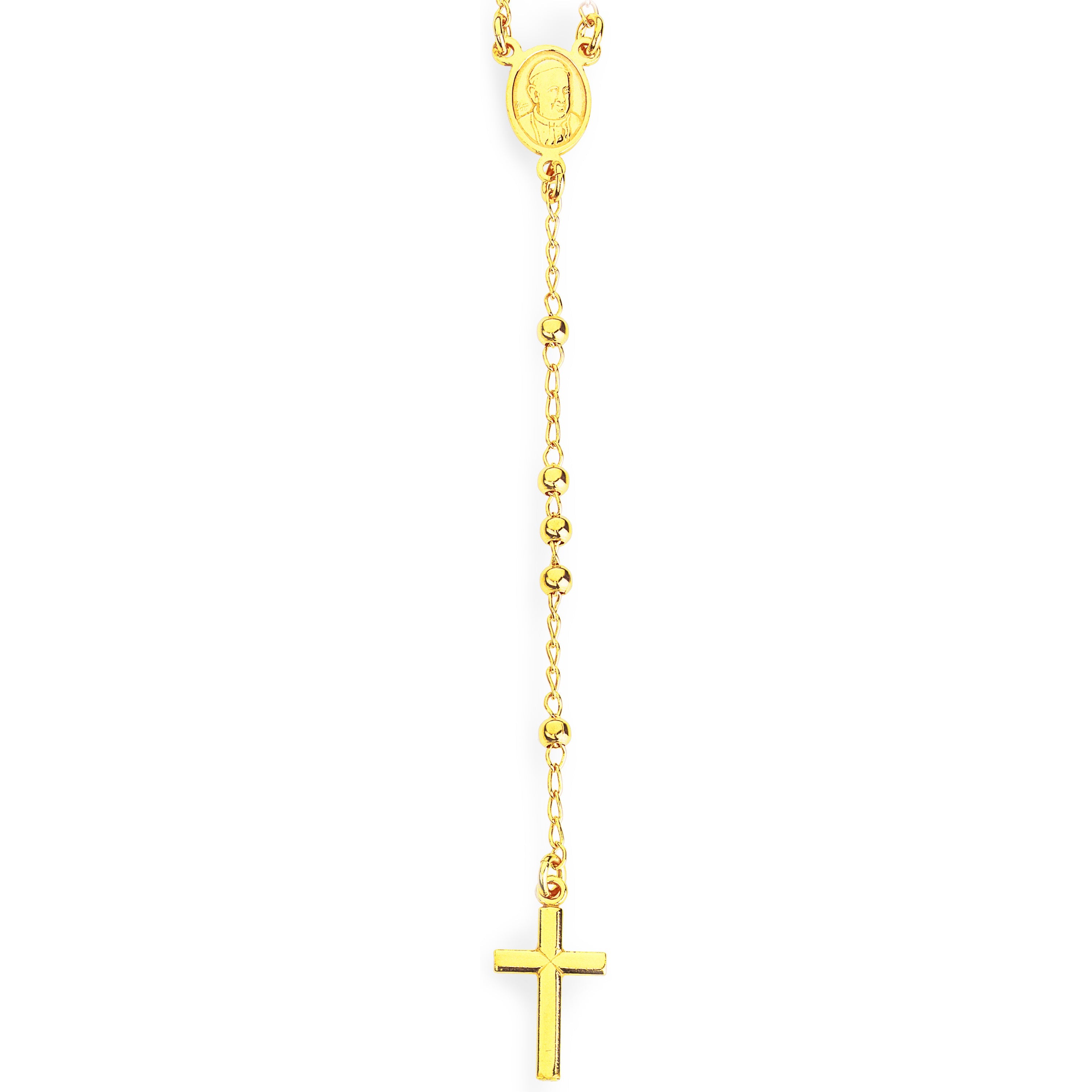 Amen Unisex Rosary Necklace in Silver CRO30G