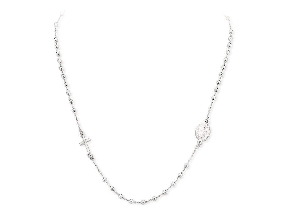 Amen Unisex Silver Rosary Necklace CROB25