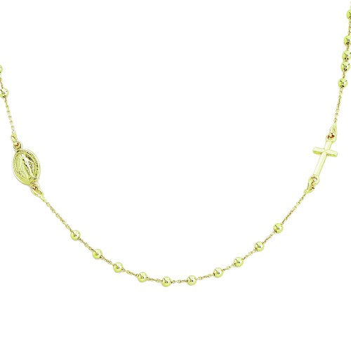 Amen Unisex Rosary Necklace in Silver CROG3