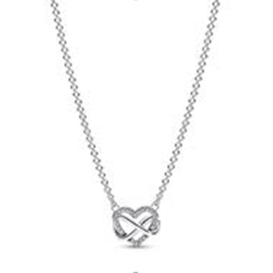 Pandora Pavé Heart Swivel Chain Necklace 925 Silver Length 50 cm 392666C01-50