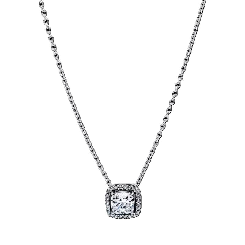 Collana Gatto con Cristalli Verdi Pandora Argento 925 Lunghezza 45 cm 393560C02-45