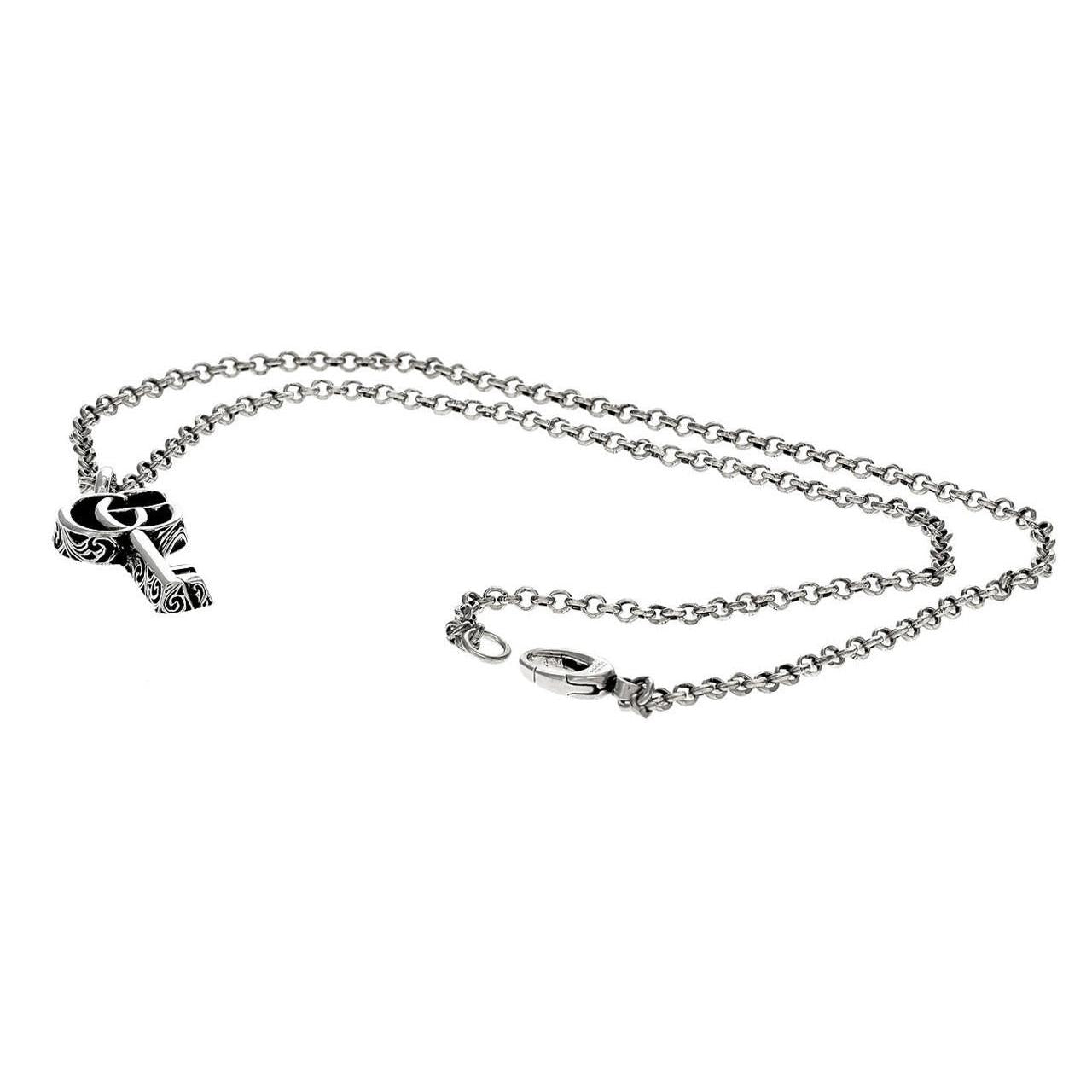 Collana Gucci GG Marmont YBB62775700100U pendente a chiave argento