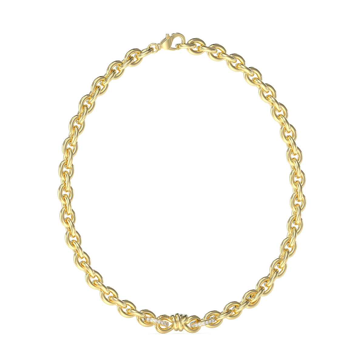 Collana Logo Cerchio Cristalli Guess Oro Giallo JUBN04005JWYGT-U