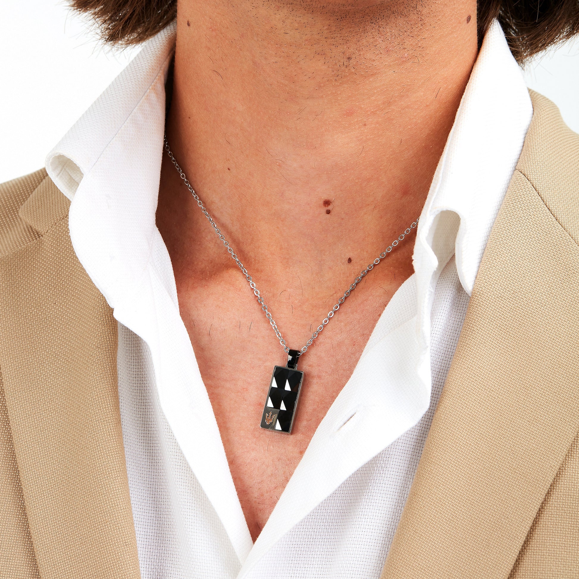 Maserati Ceramic Men's Necklace Jm423Atz27