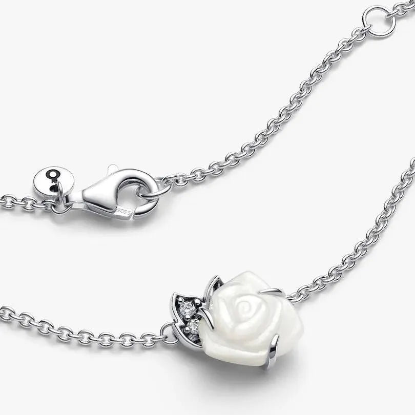 Collana Pandora Rosa Bianca 393206C01