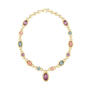 Collana Pendente Cerchio Logo Cristalli Guess Oro Giallo JUBN05310JWYGMCT-U