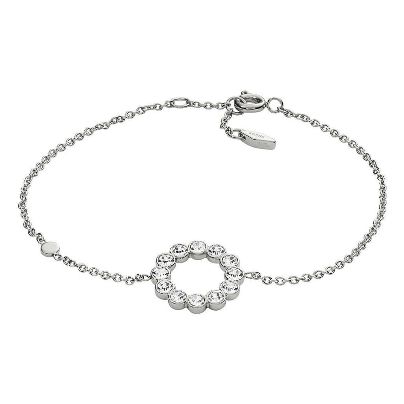 Collana Pendente Cerchio Logo Fossil Acciaio Nero JF02799040