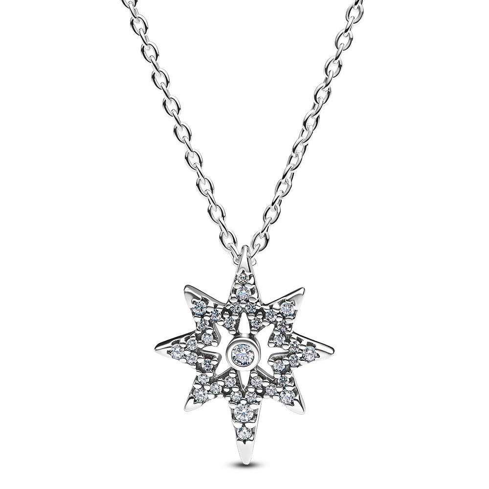 Collana Pendente Cuore Solitario Pavé Verde Pandora Lunghezza 45 cm 393600C01-45