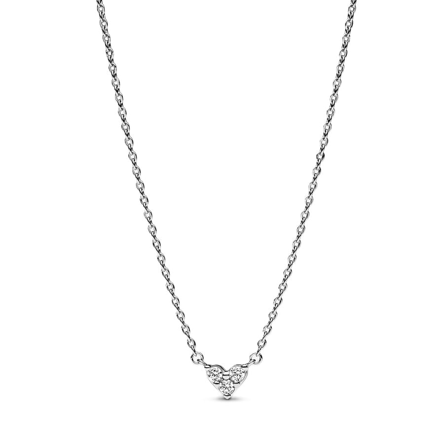 Collana Pendente Cuore a Pavé Rosso Ciliegia Pandora Lunghezza 45 cm 393014C01-45