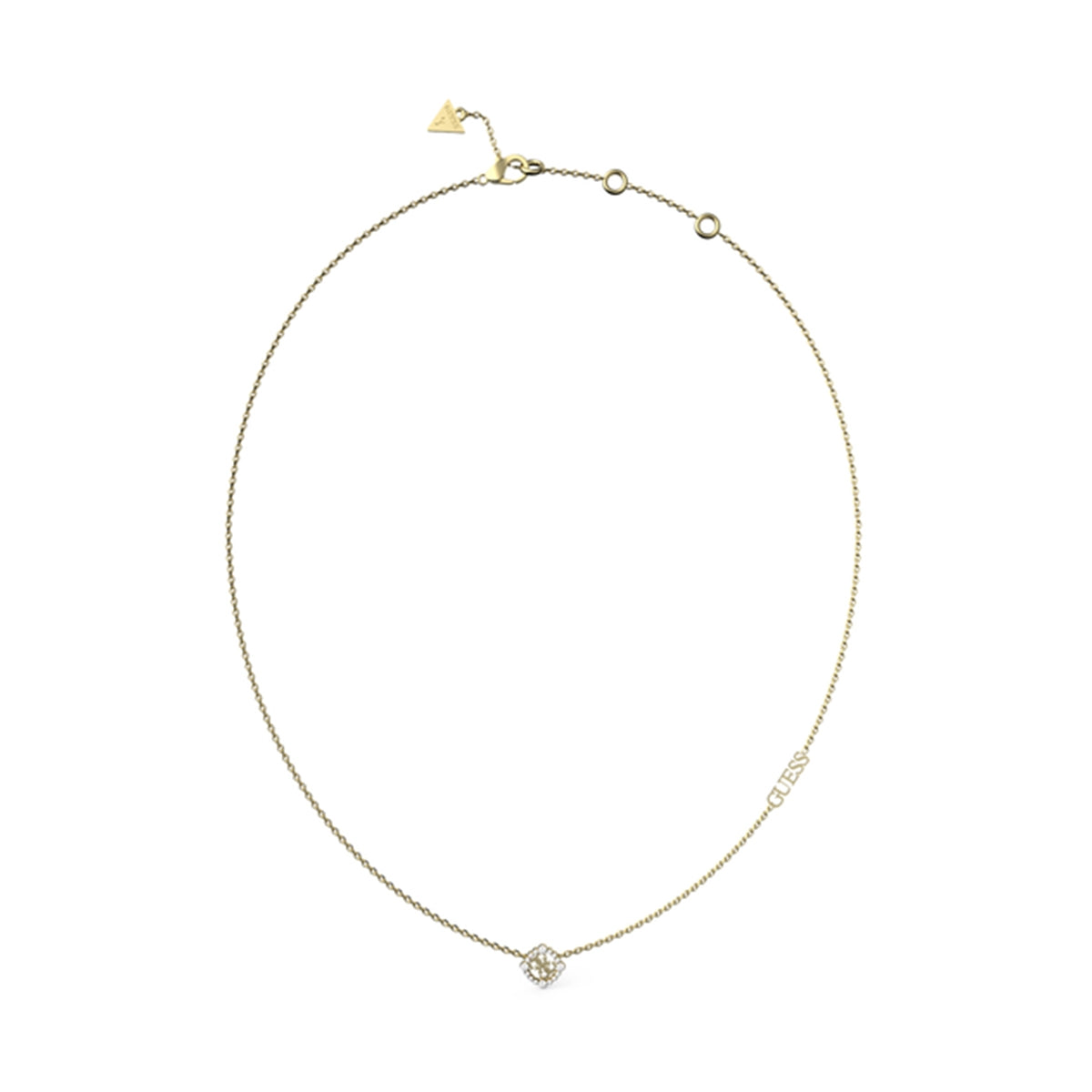 Guess Yellow Gold Circle Logo Pendant Necklace JUBN04643JWYGT-U
