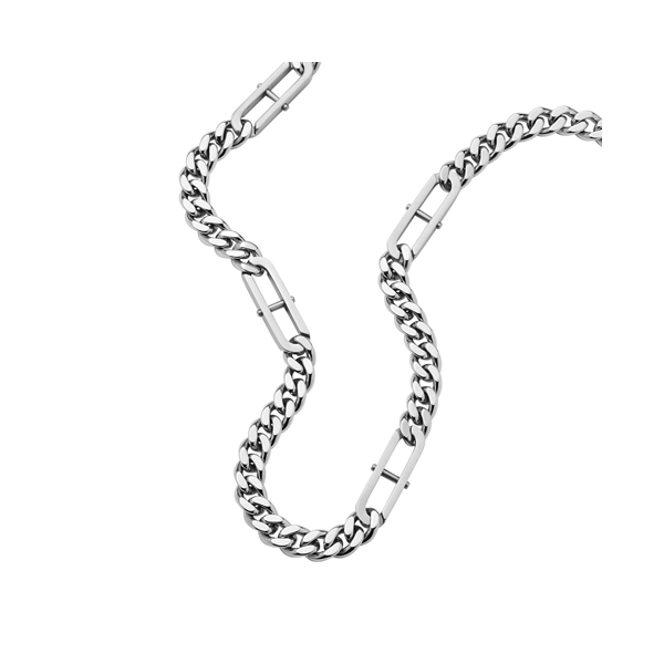Collana Pendente Moneta Fossil Acciaio Nero JF04356040