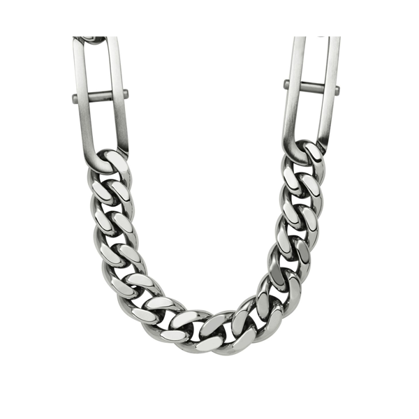 Collana Pendente Moneta Fossil Acciaio Nero JF04356040