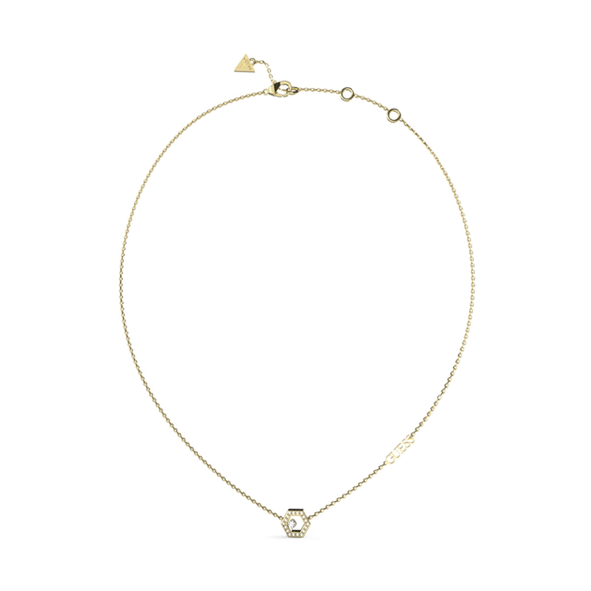 Guess Star Crystal Pendant Necklace Yellow Gold JUBN04649JWYGT-U