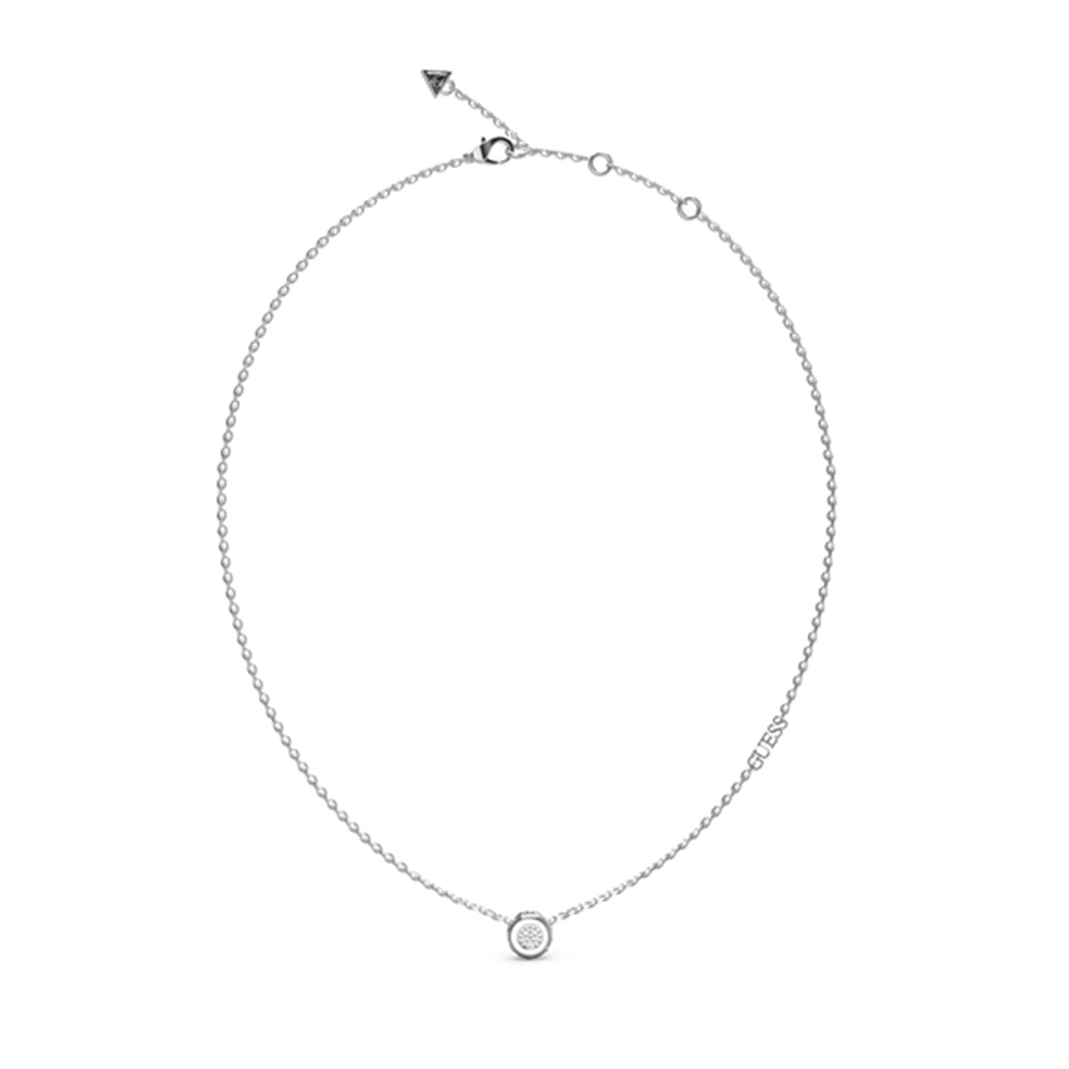Guess Logo Triangle Pendant Necklace Steel JUBN04593JWRHT-U