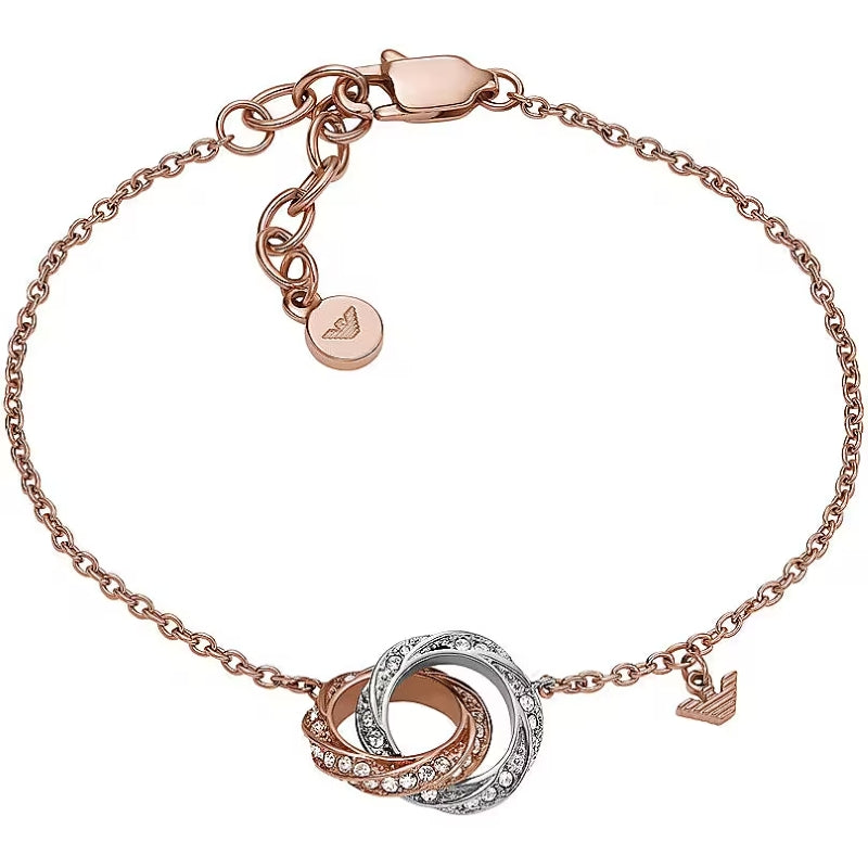 Collana Targhetta Logo Emporio Armani Acciaio Marrone EGS3005221