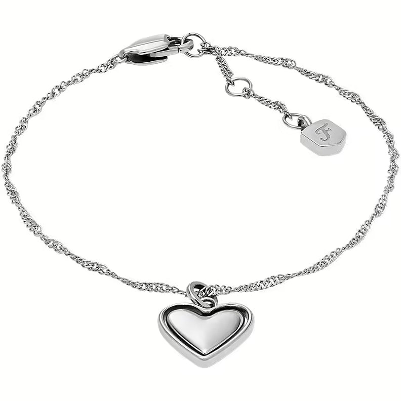 Collana Targhetta Minimal Fossil Acciaio Nero JF04837040