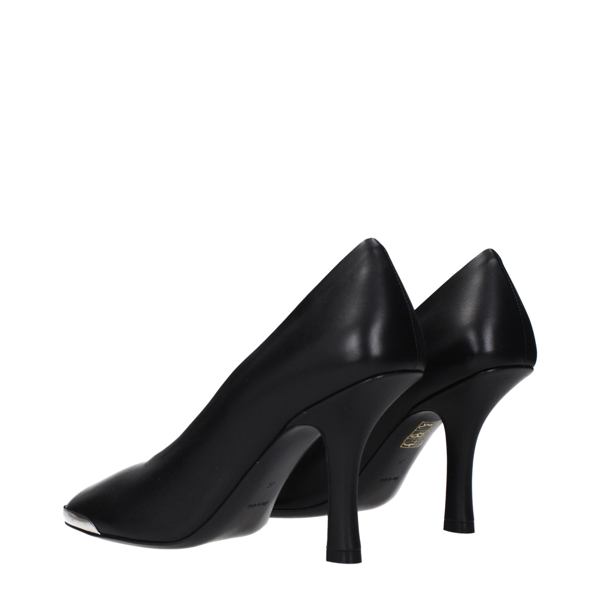 Décolleté Burberry in Pelle Nera, Stile Classico