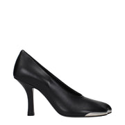 Décolleté Burberry in Pelle Nera, Stile Classico