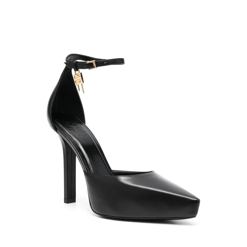 Décolleté Givenchy Nere in Pelle di Vitello con Tacco Alto (12.5 cm) e Dettaglio Lucchetto