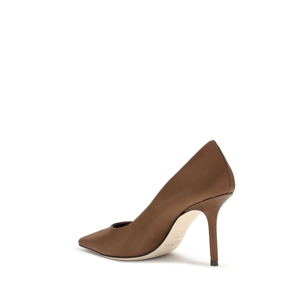 Décolleté Jimmy Choo LOVE Pumps in Seta Bronzo Tacco Alto