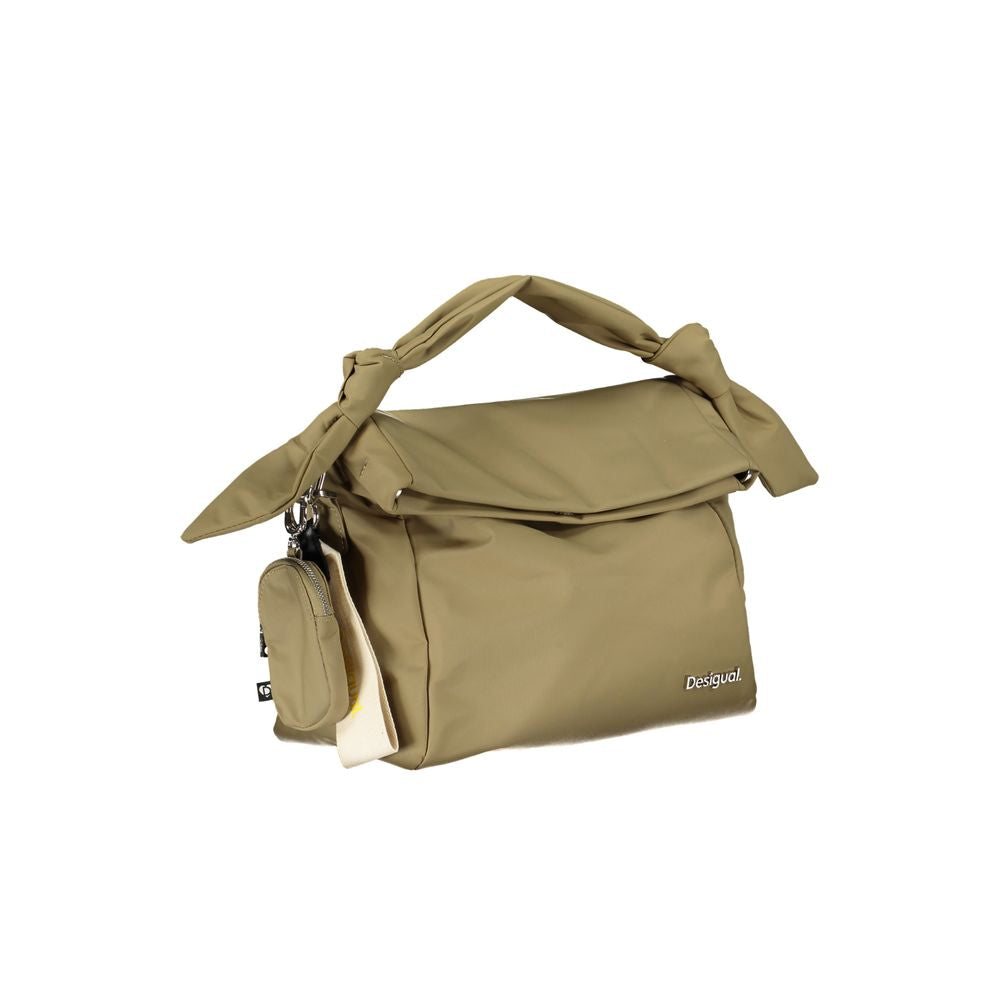 Desigual Borsa a Mano Chic con Dettagli a Contrasto in Poliuretano Bianco
