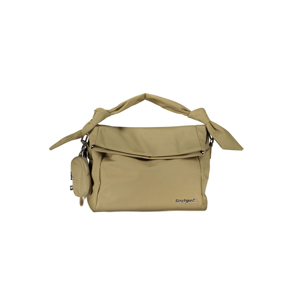 Desigual Borsa a Mano Chic con Dettagli a Contrasto in Poliuretano Bianco