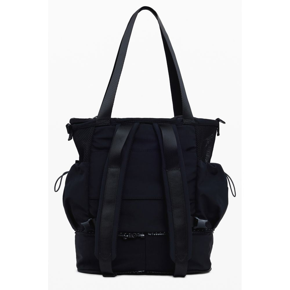 Desigual Borsa a Mano Convertibile in Zaino Multi-Tasche in Poliestere Nero