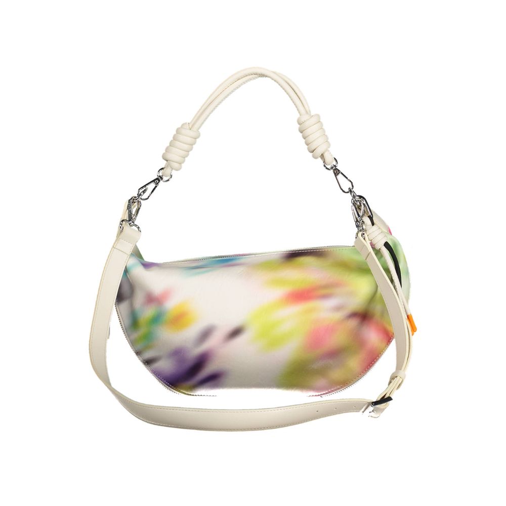 Desigual Borsa a Mano Espandibile in Polietilene Bianco