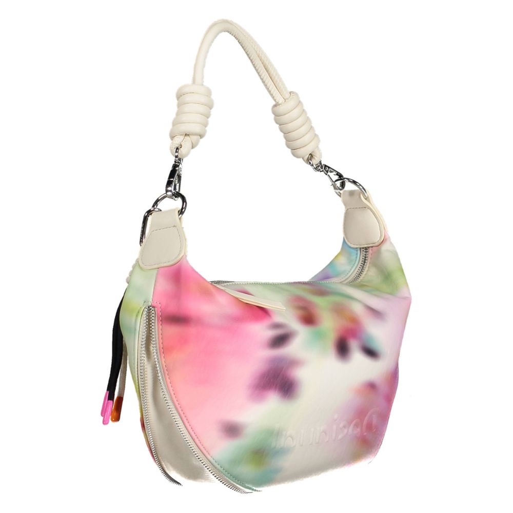 Desigual Borsa a Mano Espandibile in Polietilene Bianco
