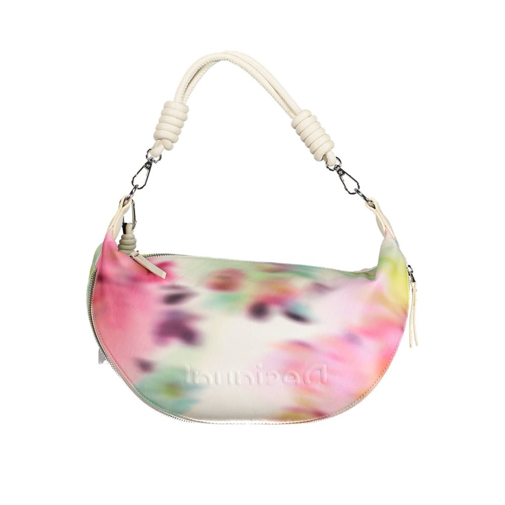 Desigual Borsa a Mano Espandibile in Polietilene Bianco