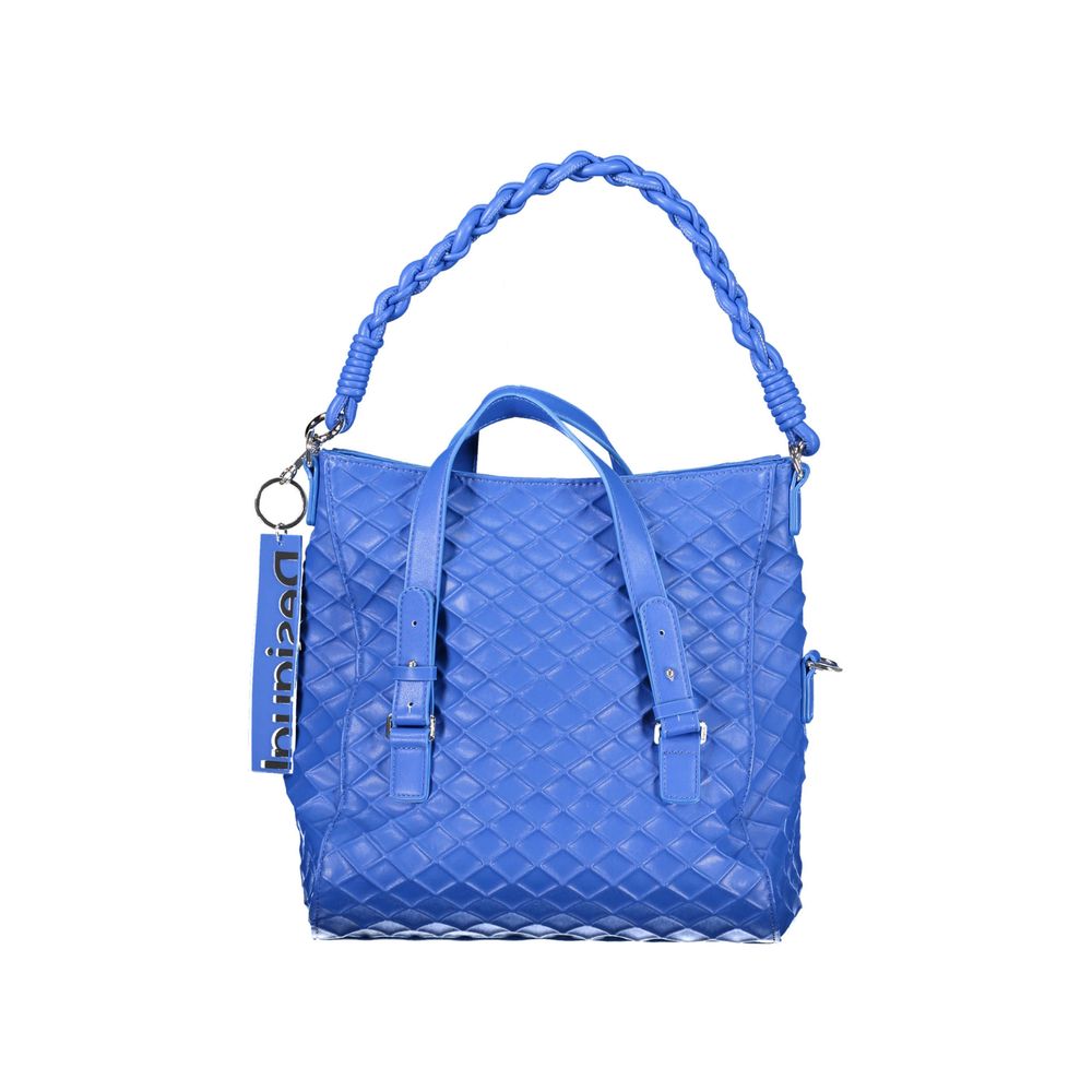 Desigual Borsa a Mano Multi-Manico e Tracolla in Polietilene Blu