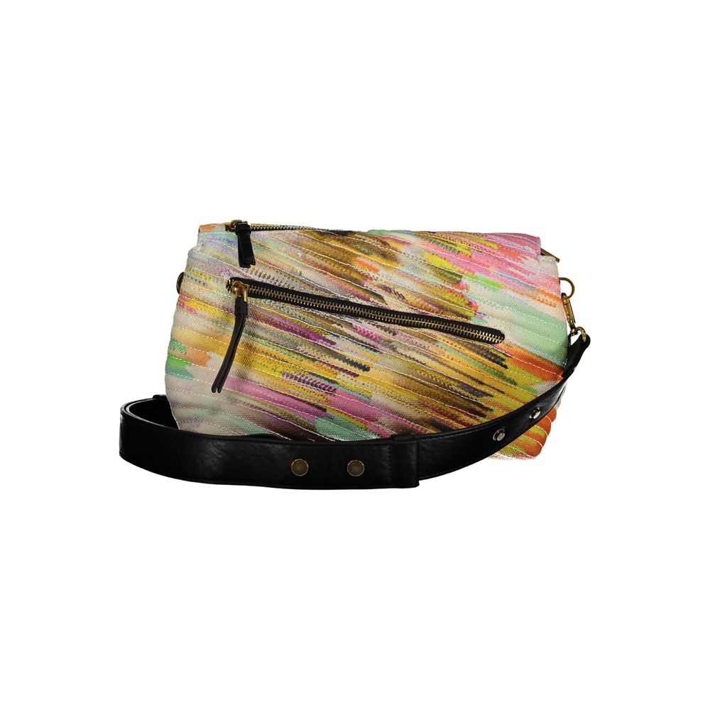 Desigual Borsa a Mano con 7 Tasche Esterne/Interne in Poliuretano Bianco