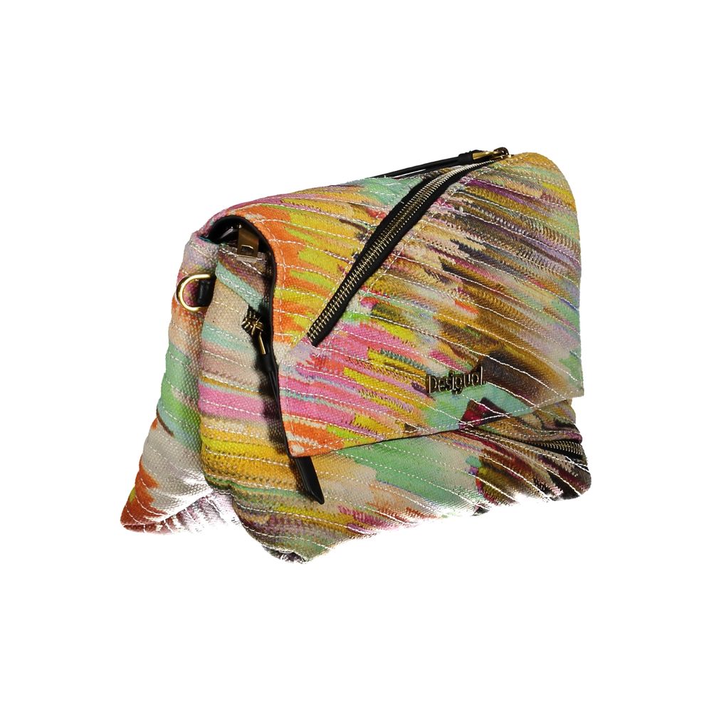 Desigual Borsa a Mano con 7 Tasche Esterne/Interne in Poliuretano Bianco